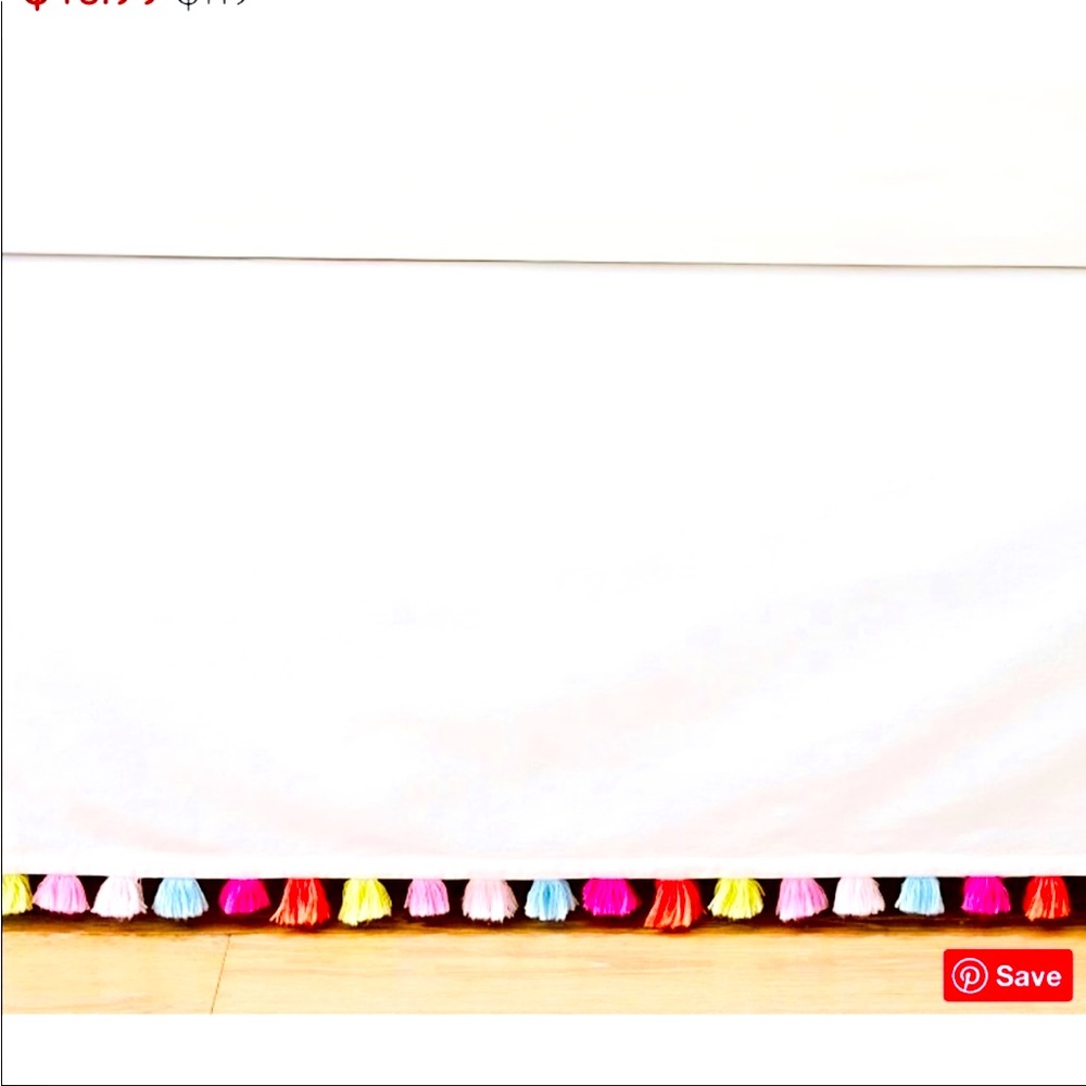 NEW Pottery Barn Kids Bright Pom Pom Tassel Bed Skirt Twin